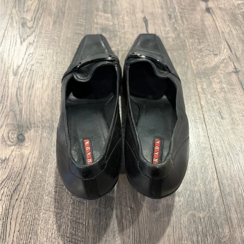 PRADA Sport Vintage Heels Buckle Linea Rossa Rubber Sole Women’s 38 1/2 (8US) - Picture 3 of 5